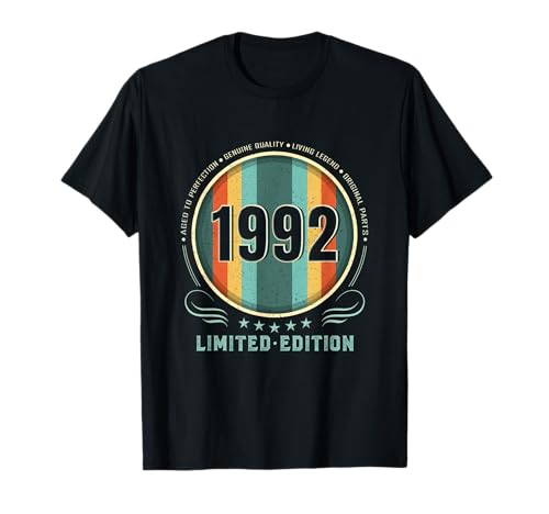 Vintage 1992 T-Shirt Herren Limited Edition BDay 1992 T-Shirt von 1992 Geschenk Vintage 1992 Geburtstagsgeschenke