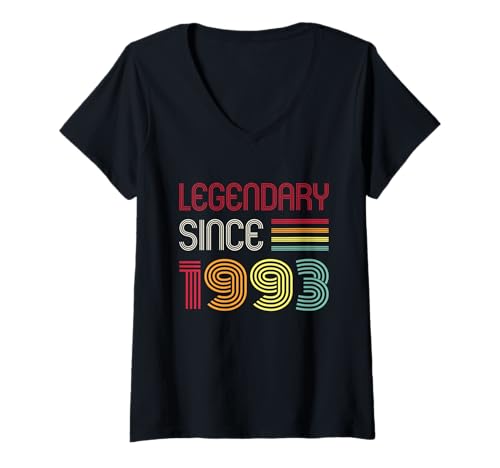 Damen Geburtstag Legendär seit 1993 T-Shirt mit V-Ausschnitt Damen Geburtstag Legendär seit 1993 T-Shirt mit V-Ausschnitt von 1993 Birthday - Vintage 1993 Present