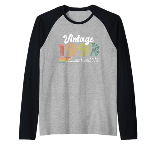 Herren Geburtstag Vintage 1993 Limited Edition - 1993 Raglan Herren Geburtstag Vintage 1993 Limited Edition - 1993 Raglan von 1993 Birthday - Vintage 1993 Present