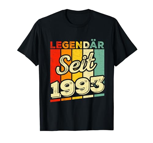 Lustig Legendär Seit 1993 Geburtstag Jahrgang Damen Herren T-Shirt von 1993 Legendär Seit Männer Frauen