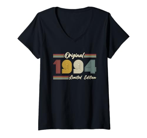 Damen Original 1994 Retro Limited Edition 90er Jahre Geburtstag T-Shirt mit V-Ausschnitt Damen Original 1994 Retro Limited Edition 90er Jahre Geburtstag T-Shirt mit V-Ausschnitt von 1994 Neunziger Jahre 90er Geburtstag Geschenk