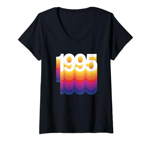 Damen 1995 Limitierte Auflage, Retro 1995, Jahrgang 1995 T-Shirt mit V-Ausschnitt von 1995 Limited Edition Tee Gifts