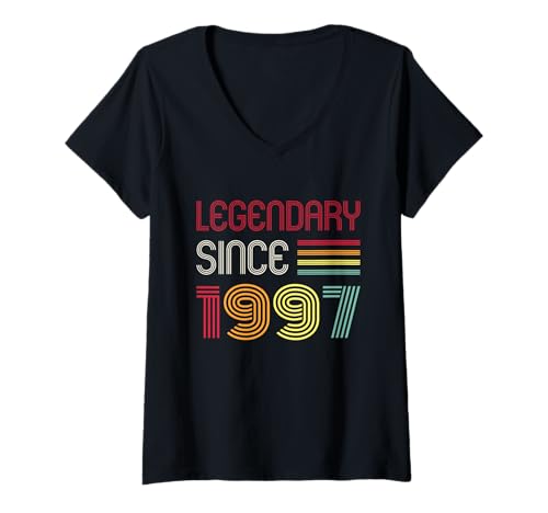 Damen Geburtstag Legendär seit 1997 T-Shirt mit V-Ausschnitt von 1997 Birthday - Vintage 1997 Present