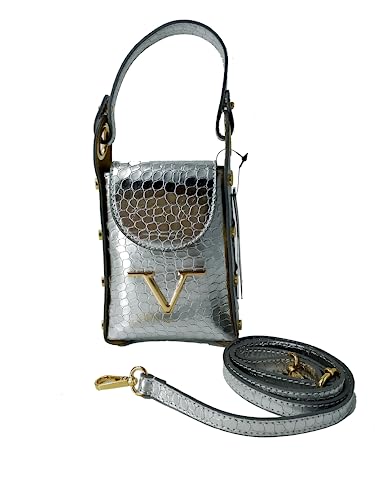 19V69 ITALIA Damen Coco 897 Leather Cocco Bag, Silber/schwarz von 19V69 ITALIA