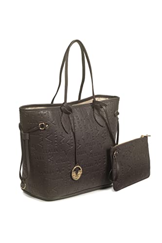 19V69 ITALIA Damen Women Wolle Gold Shopper Bag, Dunkelbraun von 19V69 ITALIA