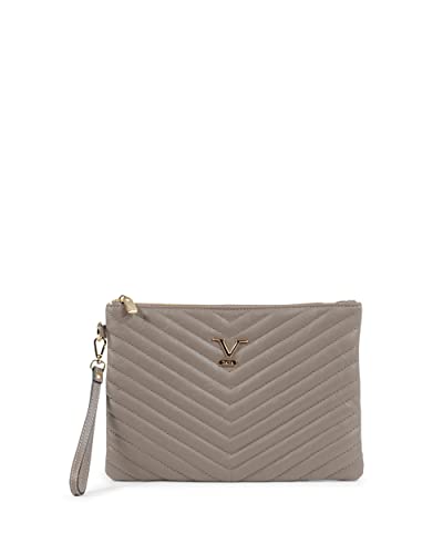 19V69 ITALIA Damen Womens Clutch Taupe V613 52 Sauvage Marmor Tasche Made in Italy von 19V69 ITALIA