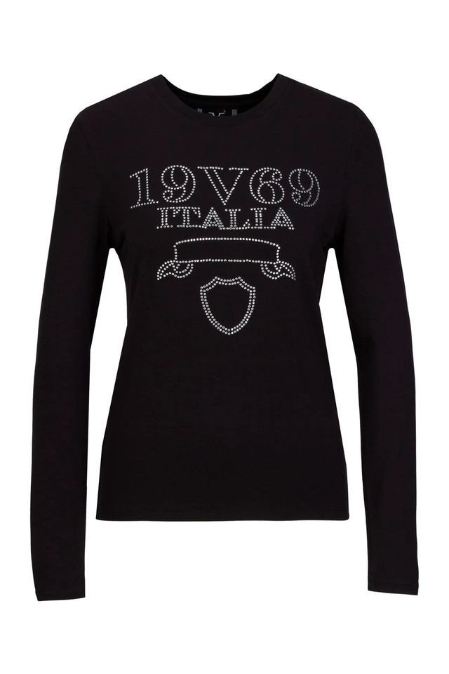 19V69 ITALIA Langarmshirt – Longsleeve mit Logo – figurbetontes Oberteil Stretch – Valeska von 19V69 ITALIA