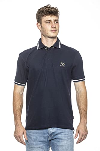 19V69 ITALIA Retro, Polohemd Herren, Blau, XXL von 19V69 ITALIA