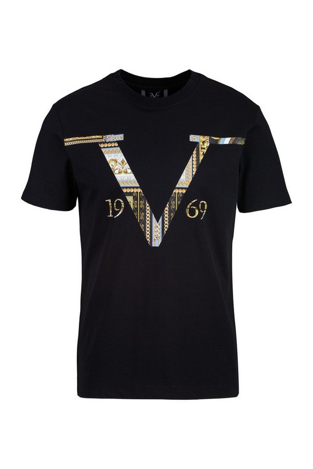 19V69 ITALIA T-Shirt - Baroque R-Neck T-Shirt mit großem Logo von 19V69 ITALIA