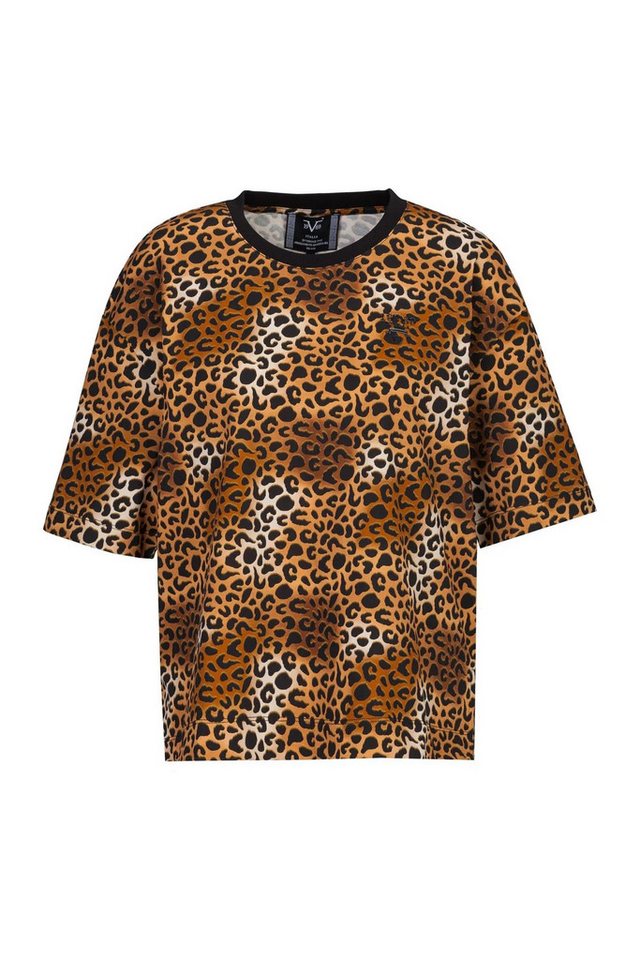 19V69 ITALIA T-Shirt – Petonia Leo – Kurzarmshirt mit Leopardenprint - Modischer Leopardenprint mit Kontrastdetails am Halsausschnitt von 19V69 ITALIA