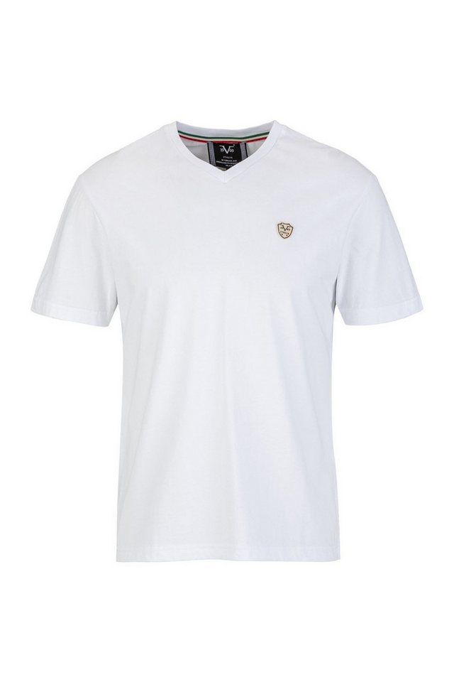 19V69 ITALIA T-Shirt –modisches Basic Kurzarmshirt mit Logopatch - 19V69 Italia by Ve von 19V69 ITALIA