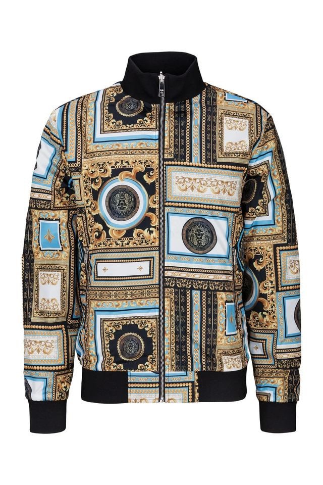 19V69 ITALIA Sweatjacke - 19V69 ITALIA by VERSACE - Wendejacke - REVERSIBLE Wendejacke - Barock Print oder schlichtes schwarz von 19V69 ITALIA