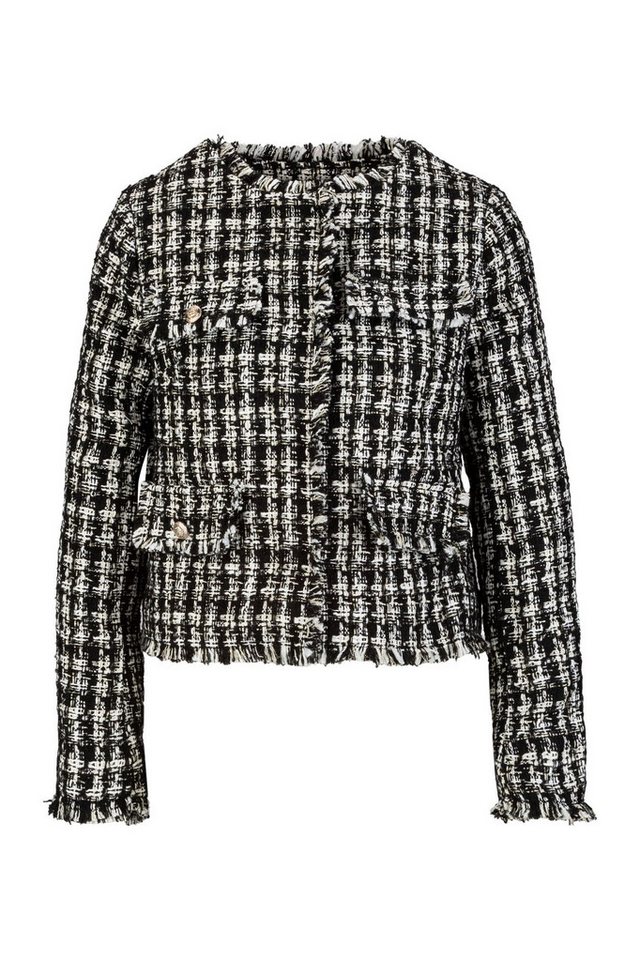 19V69 ITALIA Blouson GIORGIA Damen Tweed-Jacke in Schwarz-Weiß mit klassischem Karomuster von 19V69 ITALIA