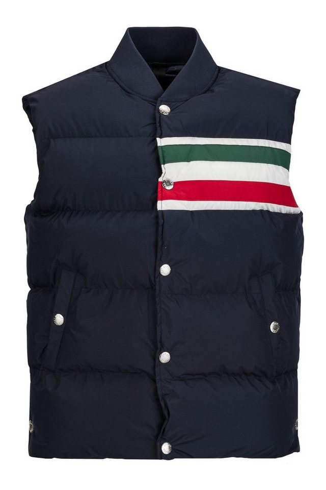 19V69 ITALIA Steppweste JOSEPH Stilvolle Herren Weste mit Italien-Flaggen-Print, Navy, Regular Fit von 19V69 ITALIA