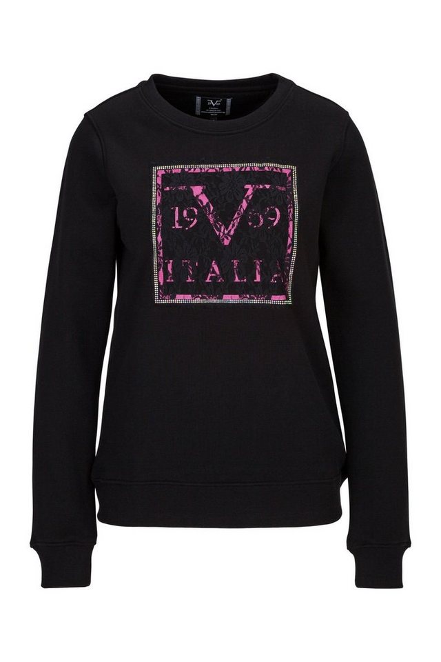 19V69 Italia by Versace Sweatshirt SUZETTE Damen Rundhalsshirt mit pinkem Barock-Print (XS-XXL) von 19V69 Italia by Versace