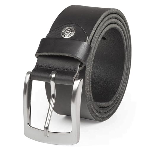 LINDENMANN Leder-Gürtel Herren 40 mm breit, Gürtel Herren Vollrindleder schwarz, Größe/Size:100, Farbe/Color:schwarz von LINDENMANN