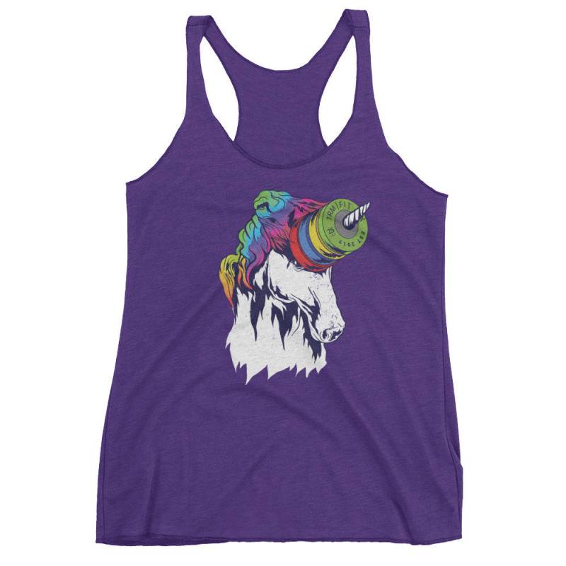 Einhorn Und Wettbewerbsplatten - Damen Racerback Tank Einhorn Und Wettbewerbsplatten - Damen Racerback Tank von 1RMFIT