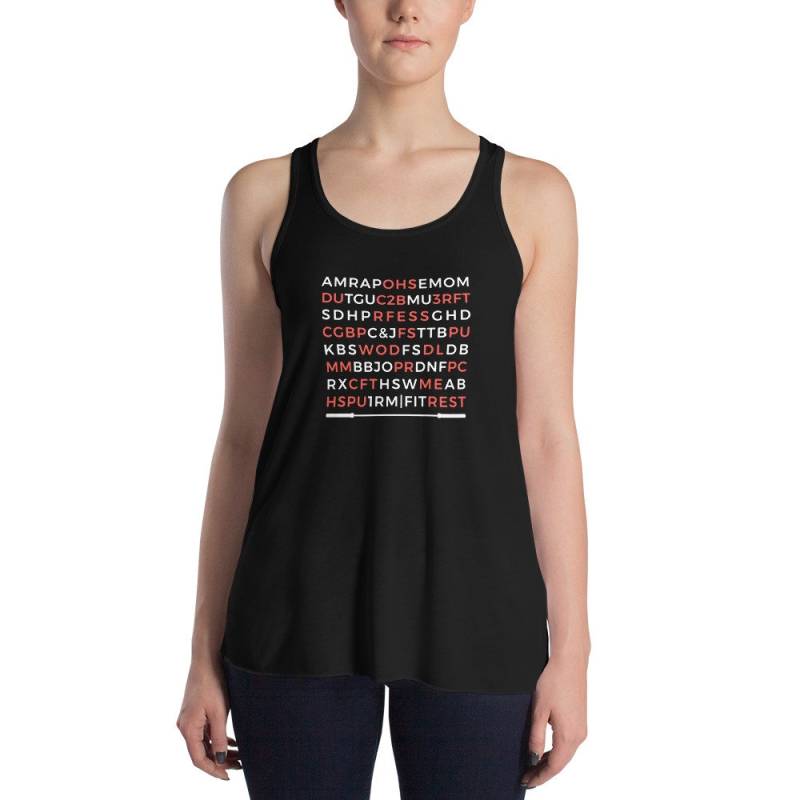 Fitness Akronyme - Crossfit Damen Flowy Racerback Tank Fitness Akronyme - Crossfit Damen Flowy Racerback Tank von 1RMFIT