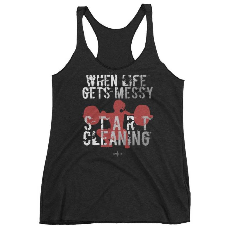 Wenn Das Leben Wird Messy, Starten Sie Die Reinigung - Gewichtheben/Crossfit Damen Tank-Top Wenn Das Leben Wird Messy, Starten Sie Die Reinigung - Gewichtheben/Crossfit Damen Tank-Top von 1RMFIT