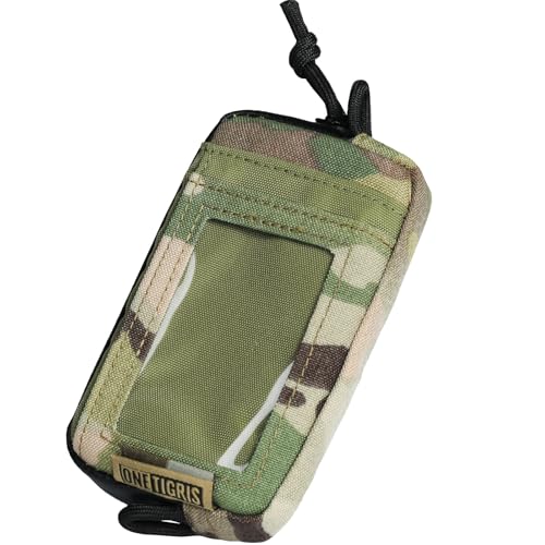 OneTigris Geldbörse 500D Nylon Kleines Portemonnaie mit Reißverschluss Taktische Geldbeutel EDC Kartenhalter Kleingeldfach Slim Wallet für Männer und Frauen-Camo von OneTigris