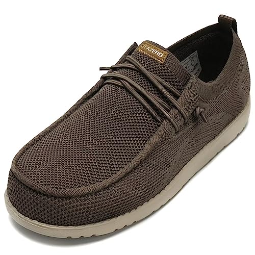 1TAZERO Extra breite Schuhe für Herren – breite Breite 4E (5E) Slip-on Diabetiker Max Schuhe mit Fußgewölbeunterstützung Plantarfasziitis Loafers Casual für geschwollene Füße, Khaki, 10 XX-Wide von 1TAZERO