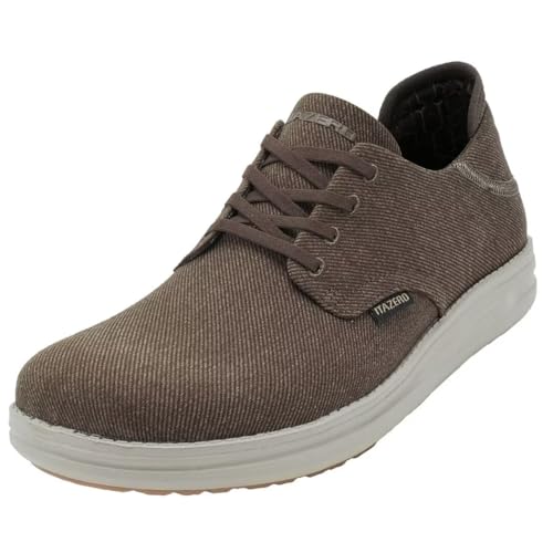 1TAZERO Wide-Shoes für Herren - Toe-Box Walking Schuhe mit Fußgewölbeunterstützung, Dunkelbraunes Segeltuch, 46 EU von 1TAZERO
