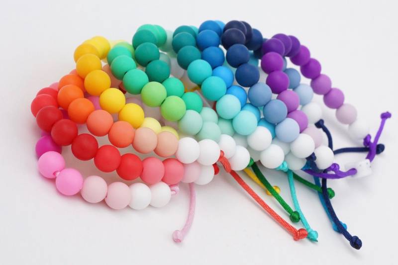 Verstellbar Silikon Armband | Ombre | 6 Mm Oder 9 Perlen Waschbar Und Sehr Leicht Kinder & Erwachsene Unterstützt Die Geistige Gesundheit von 1WaveDesigns