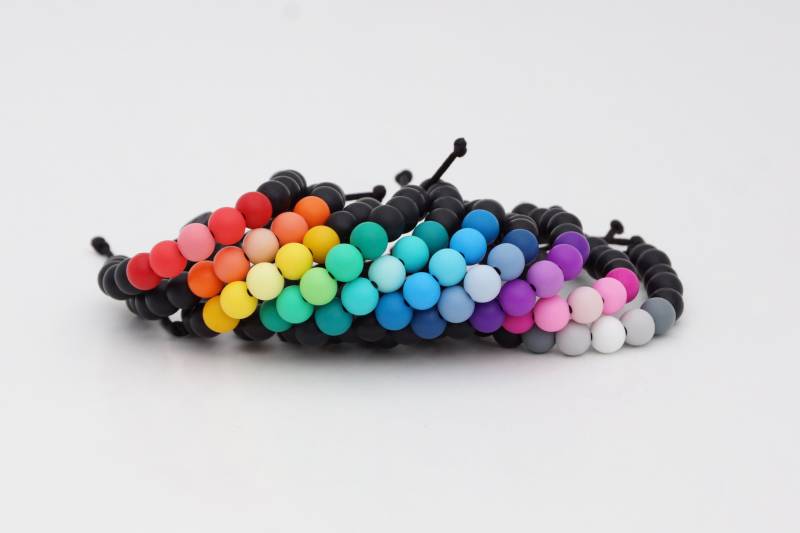 Verstellbares Silikonarmband | Dark Ombre | 6 Mm Oder 9 Perlen Waschbar Und Sehr Leicht Kinder & Erwachsene Unterstützt Die Geistige Gesundheit von 1WaveDesigns
