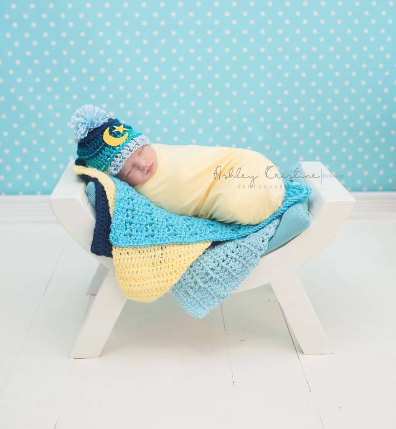 Baby Mond Und Stern Neugeborene Junge Gehäkelte Pom Mütze Hose .. Neugeborenen Foto Requisite. Shower Geschenk Gehäkelt ... Neugeborener von 1beautifulhandmade