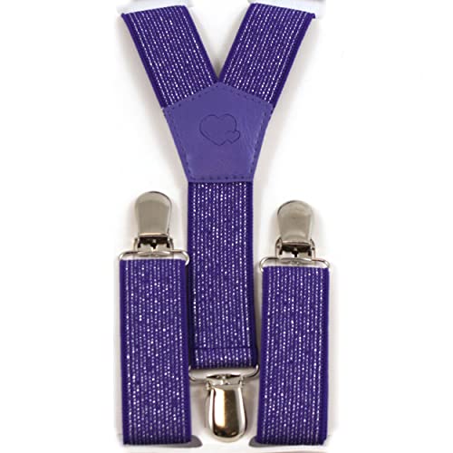 1buy3 Hosenträger lila-glitter| Y-Form | 3 Clips | 1-5 Jahre|verstellbar | über 30 Modelle von 1buy3