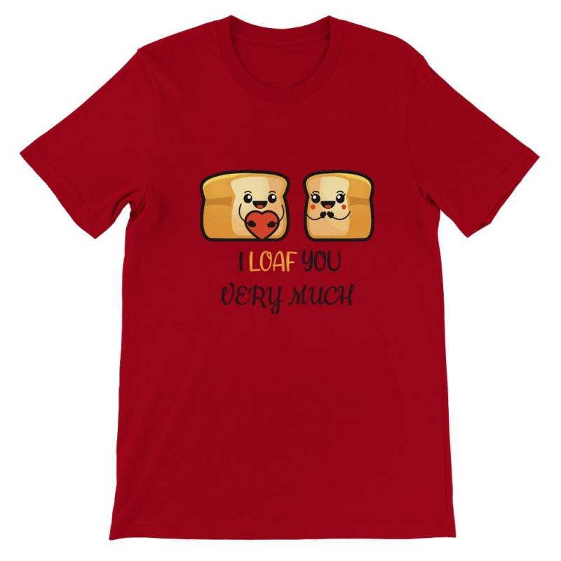 Lustiges Valentinstag-T-Shirt - I Loaf You Bread Wortspiel von 1kid1room
