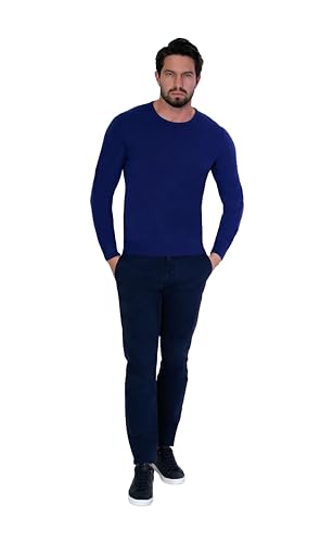 1st American Made in Italy Winter längarmige Pullover aus 100% reinen Kaschmir Rundausschnitt Herren Slim Fit - winterliche Herren 100% Cashmere von 1st American