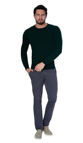 1st American Made in Italy Winter längarmige Pullover aus 100% reinen Kaschmir Rundausschnitt Herren Slim Fit - winterliche Herren 100% Cashmere von 1st American