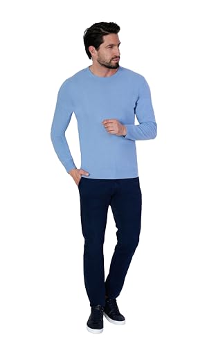 1st American Made in Italy Winter längarmige Pullover aus 100% reinen Kaschmir Rundausschnitt Herren Slim Fit - winterliche Herren 100% Cashmere von 1st American