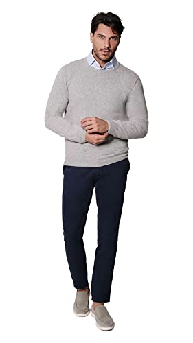 1st American Made in Italy Winter längarmige Pullover aus 100% reinen Kaschmir Rundausschnitt Herren Slim Fit - winterliche Herren 100% Cashmere von 1st American