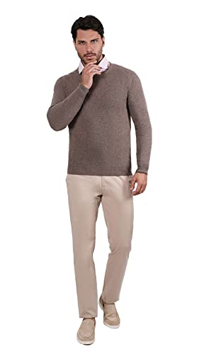 1st American Made in Italy Winter längarmige Pullover aus 100% reinen Kaschmir Rundausschnitt Herren Slim Fit - winterliche Herren 100% Cashmere von 1st American