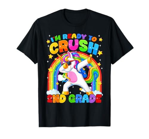 Ich Bin bereit, Einhorn für Kinder, Junge, Mädchen, 2. Klasse, Einhorn zu zerquetschen T-Shirt Ich Bin bereit, Einhorn für Kinder, Junge, Mädchen, 2. Klasse, Einhorn zu zerquetschen T-Shirt von 1st Day Of Second Grade Rainbow Back To School Kid