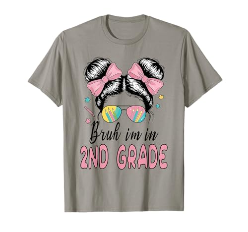 Bruh, ich Bin in der 2. Klasse, Messy Bun, Erster Schultag, Mädchen T-Shirt Bruh, ich Bin in der 2. Klasse, Messy Bun, Erster Schultag, Mädchen T-Shirt von 1st Day Of Second Grade Tee Shirts Outfits Girls