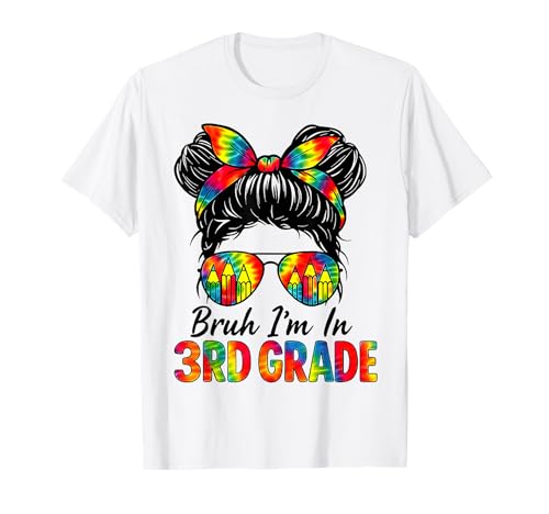 Hello Messy Bun Outfits für den ersten Schultag der 3. Klasse für Mädchen T-Shirt Hello Messy Bun Outfits für den ersten Schultag der 3. Klasse für Mädchen T-Shirt von 1st Day Of Third Grade Back To School Shirts Girl