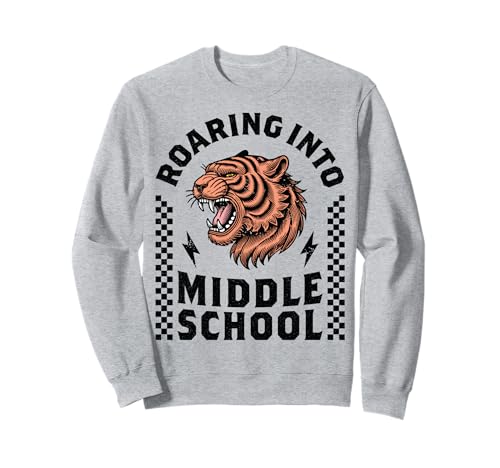 Roaring Into Middle School Tiger 8. 7. 6. Klasse Junge Mädchen Sweatshirt Roaring Into Middle School Tiger 8. 7. 6. Klasse Junge Mädchen Sweatshirt von 1st Day of Middle School Kids 5th Grade Graduation