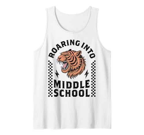 Roaring Into Middle School Tiger 8. 7. 6. Klasse Junge Mädchen Tank Top Roaring Into Middle School Tiger 8. 7. 6. Klasse Junge Mädchen Tank Top von 1st Day of Middle School Kids 5th Grade Graduation