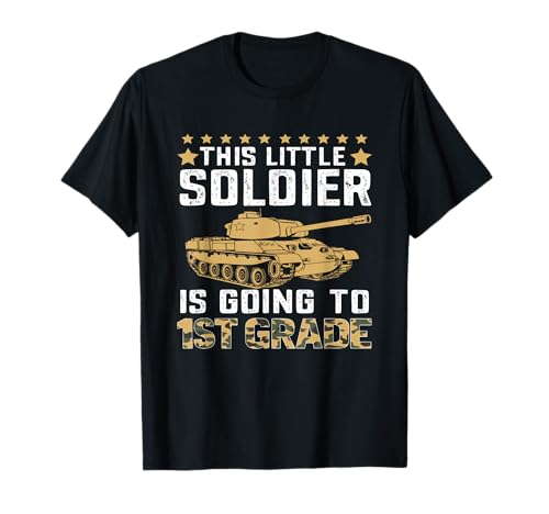 Tarnpanzer der Militärarmee, erste Klasse, für Jungen, Schulanfang T-Shirt Tarnpanzer der Militärarmee, erste Klasse, für Jungen, Schulanfang T-Shirt von 1st Grade First Day Of School Soldier Outfits Boy