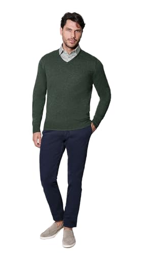 1st American Langärmlicher Pullover Mit V-Ausschnitt Für Herren Grun FarbeAus Seide Und Kaschmir - Feinheit Winter Pullover 14 Größe XL von 1st American