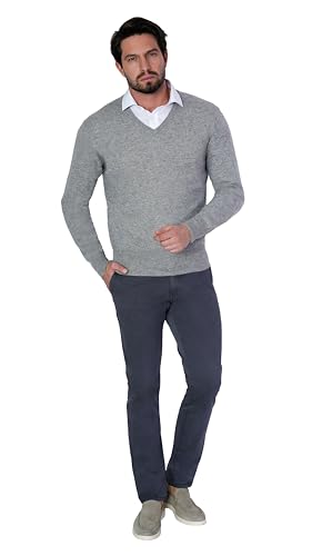 1stAmerican Made in Italy Winter längarmige Pullover aus 100% reinen Kaschmir V-Ausschnitt Herren Slim Fit - winterliche Herren 100% Cashmere von 1stAmerican