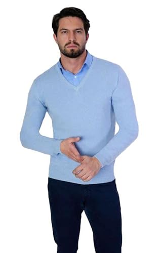 1stAmerican Made in Italy Winter längarmige Pullover aus 100% reinen Kaschmir V-Ausschnitt Herren Slim Fit - winterliche Herren 100% Cashmere von 1stAmerican