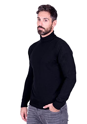 1stAmerican langärmliger und einfarbiger Rollkragenpullover Herren aus 100% Reine Kaschmir winterliche Pullover Cashmere von 1stAmerican