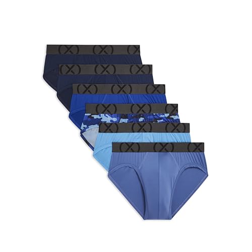 2(X)IST Herren (X) Sport Mesh 6er-Pack No Show Slip, 2-Varsity Navy/Surf The Web/Denim Blue/River Blue/Camo-Denim, Large von 2(x)ist