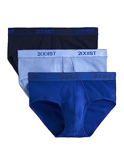 2(x)ist)IST Herren Essential Cotton Contour Pouch Slip 3er Pack, Marineblau/Cobalt/Porzellan, X-Large von 2(x)ist