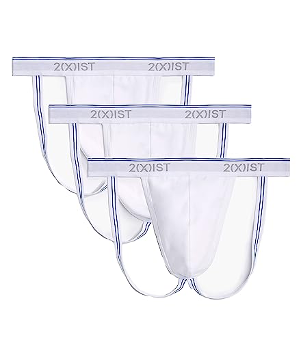 2(x)ist)IST Herren Jock Strap Baumwolle Stretch 3er Pack - Weiß - Small von 2(x)ist