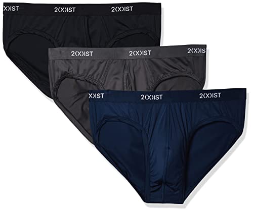 2(x)ist)IST Herren Micro Speed Dri No Show Slip 3er-Pack, Schwarz/Charocal/Varsity, Medium von 2(x)ist